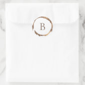 Brons Koper Goud Folie Glitters Glans Monogram Ronde Sticker (Tas)