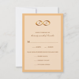 Brons koper Infinity Hand gesp bruiloft RSVP Kaartje