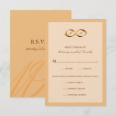 Brons koper Infinity Hand gesp bruiloft RSVP Kaartje (Voorkant / Achterkant)