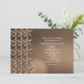 Brons Koper Sterren Bokeh Verloving Uitnodigingen (Staand voorkant)