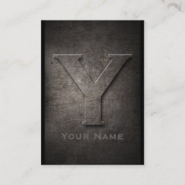 Brons Metaal Monogram Y-Visitekaartje Visitekaartje