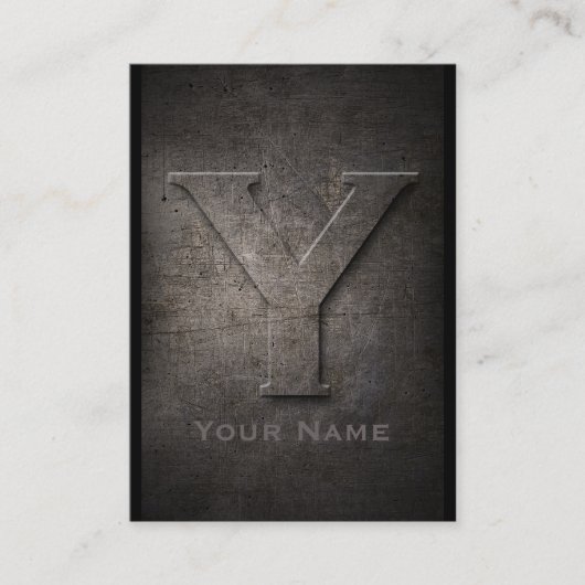Brons Metaal Monogram Y-Visitekaartje Visitekaartje (Voorkant)