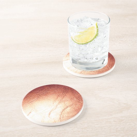 Brons metaalleder zandsteen onderzetter (Zijkant)