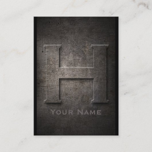 Brons Metal Monogrammed H Visitekaartje (Voorkant)