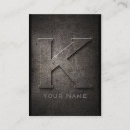 Brons Metal Monogrammed K Visitekaartje