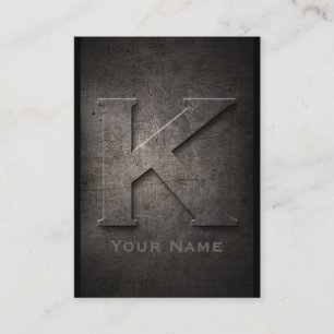 Brons Metal Monogrammed K Visitekaartje