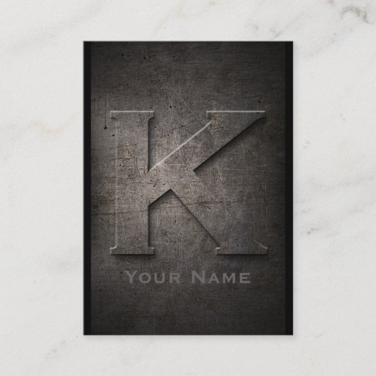 Brons Metal Monogrammed K Visitekaartje (Voorkant)