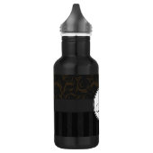 Brons op zwarte vleugels, strips en monogram waterfles (Links)