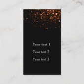 Brons Oranje Bruin glitters glinstert en zwart Visitekaartje (Voorkant)