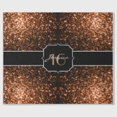 Brons oranje bruin koper faux sparkles Sweet 16 Cadeaupapier (Vlak)