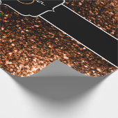 Brons oranje bruin koper faux sparkles Sweet 16 Cadeaupapier (Hoek)