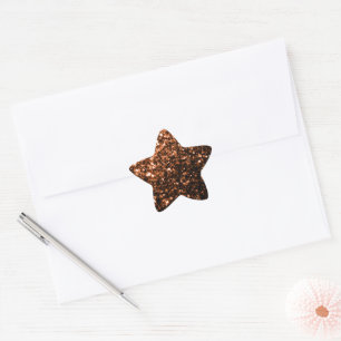 Brons oranje bruin koper namaak glitters fonkeltje ster sticker
