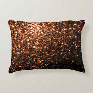 Brons oranje bruin koper namaak glitters glinsteri decoratief kussen