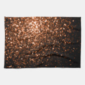 Brons oranje bruin koper namaak glitters glinstert theedoek (Horizontaal)