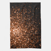 Brons oranje bruin koper namaak glitters glinstert theedoek (Verticaal)