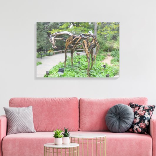 Brons Paardenbeeld van Butterfield Canvas Afdruk (Insitu (Woonkamer))