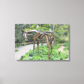 Brons Paardenbeeld van Butterfield Canvas Afdruk