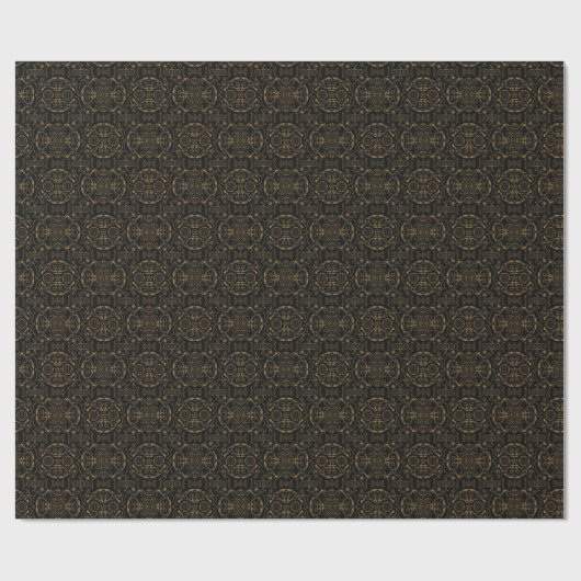 Brons  Pinwheel Damask Cadeaupapier (Vlak)