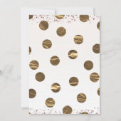 Brons Polka Dots Roos Goud Modern Verjaardagsfeest Kaart (Achterkant)