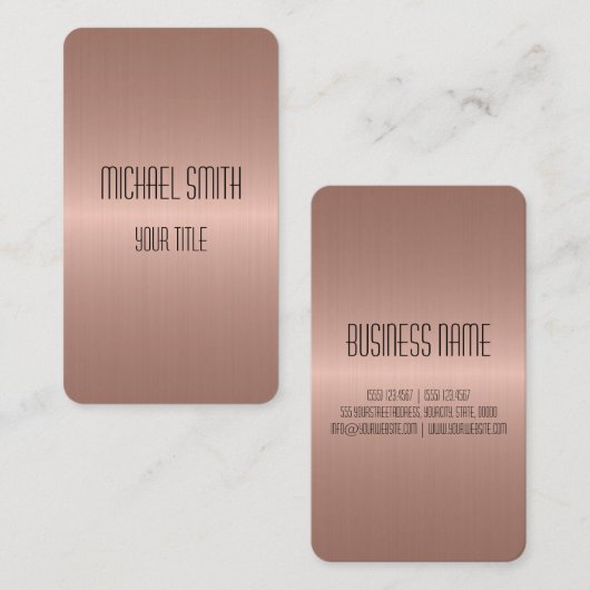 Brons roestvrij staal gat metaal visitekaartje (Voorkant / Achterkant)