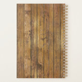 Brons Roos Houten Bloemen Bruiloft Planner (Achterkant)