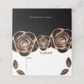 Brons Roos met bladeren op zwart  Plaatskaartje (Buitenkant ongevouwen)