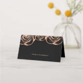 Brons Roos met bladeren op zwart  Plaatskaartje (Achterkant)