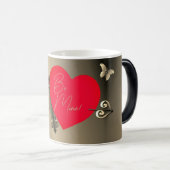Brons Roos Rode Hart Valentijnsdag Magische Mok (Voorkant rechts)
