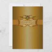 Brons Scrolls Monogrammed Bruiloft Uitnodiging (Voorkant)