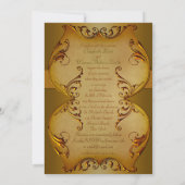 Brons Scrolls Monogrammed Bruiloft Uitnodiging (Achterkant)