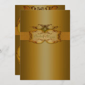 Brons Scrolls Monogrammed Bruiloft Uitnodiging (Voorkant / Achterkant)