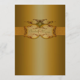 Brons Scrolls Monogrammed Bruiloft Uitnodiging