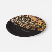 Brons Sinaasappel Cheetah Exotische Print Party Papieren Bordje (Gekanteld)