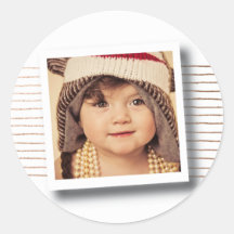 Brons Stripes Kerstmis Foto Lijst Sticker