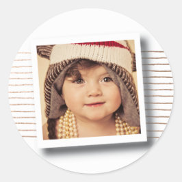 Brons Stripes Kerstmis Foto Lijst Sticker