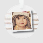 Brons Stripes Kerstmis Fotoboom Lijst Ornament (achterkant)