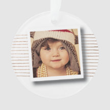 Brons Stripes Kerstmis Fotoboom Lijst Ornament