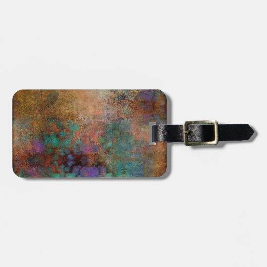 Brons, Teal, Paarse Abstract Bagagelabel (Voorkant horizontaal)