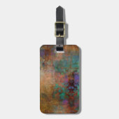 Brons, Teal, Paarse Abstract Bagagelabel (Voorkant verticaal)