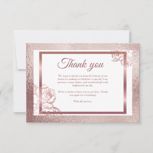 Brons Volwassen Dubbele Gewricht tweeling verjaard Bedankkaart (Voorkant)