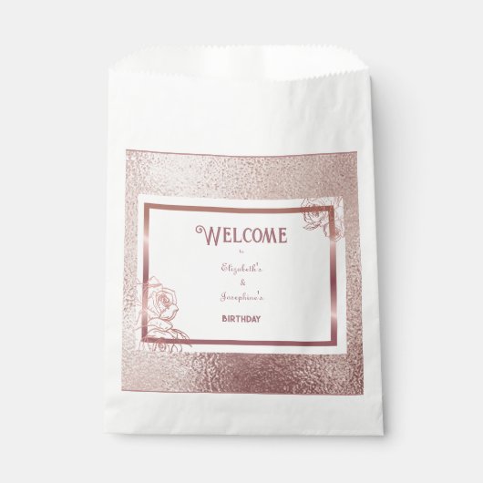 Brons Volwassen Dubbele Gewricht tweeling verjaard Bedankzakje (Voorkant)