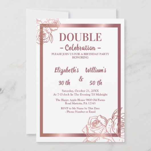 Brons Volwassen Dubbele Gewricht tweeling verjaard Kaart (Voorkant)