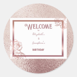 Brons Volwassen Dubbele Gewricht tweeling verjaard Ronde Sticker