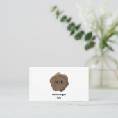 Brons Wax Seal op Zwart & Wit Visitekaartje (Staand voorkant)
