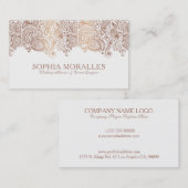 Brons & Wit  Paisley Kant Visitekaartje (Voorkant / Achterkant)