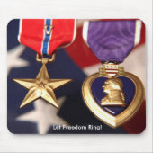 bronse ster en paarse hartmousepad muismat (Voorkant)