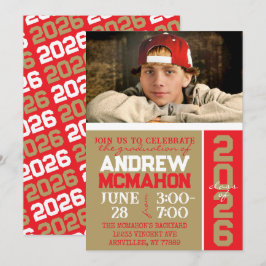 Bronsgoud & Rood Afstuderen Fotouitnodiging Kaart