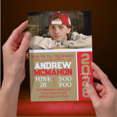 Bronsgoud & Rood Afstuderen Fotouitnodiging Kaart