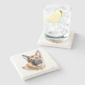 Bronson, het Duitse marmer Shepherd onderzetter (Zijkant)