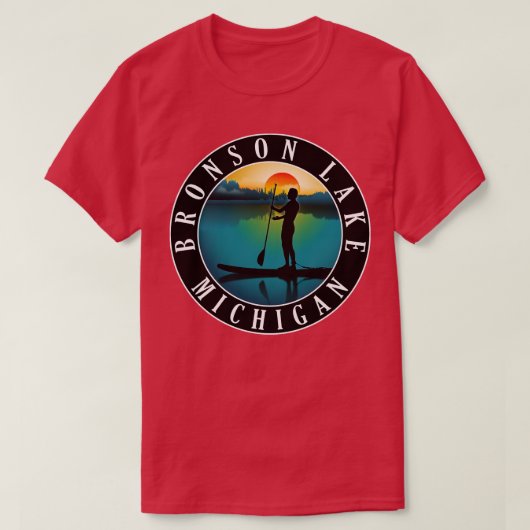 Bronson Lake Paddleboarding Michigan Sunset T-shirt (Design voorkant)